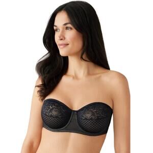 WACOAL Women's Visual Effects Strapless Minimizer Bra 34D Black Underwired NWT